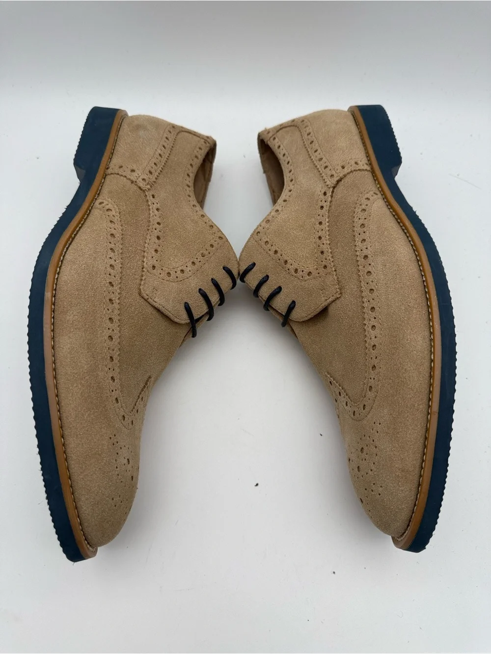 BRAND NEW Joseph Abboud Tan Suede Wingtip Oxford Shoes Mens Size 11